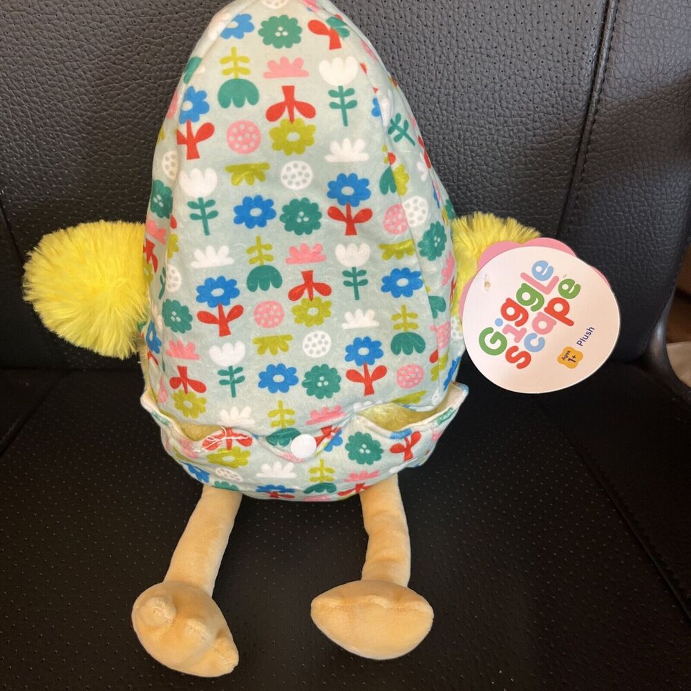 Yellow Chick In Egg Plush Stuffed Animal Toy 9'' Easter Spring Giggle Scape New